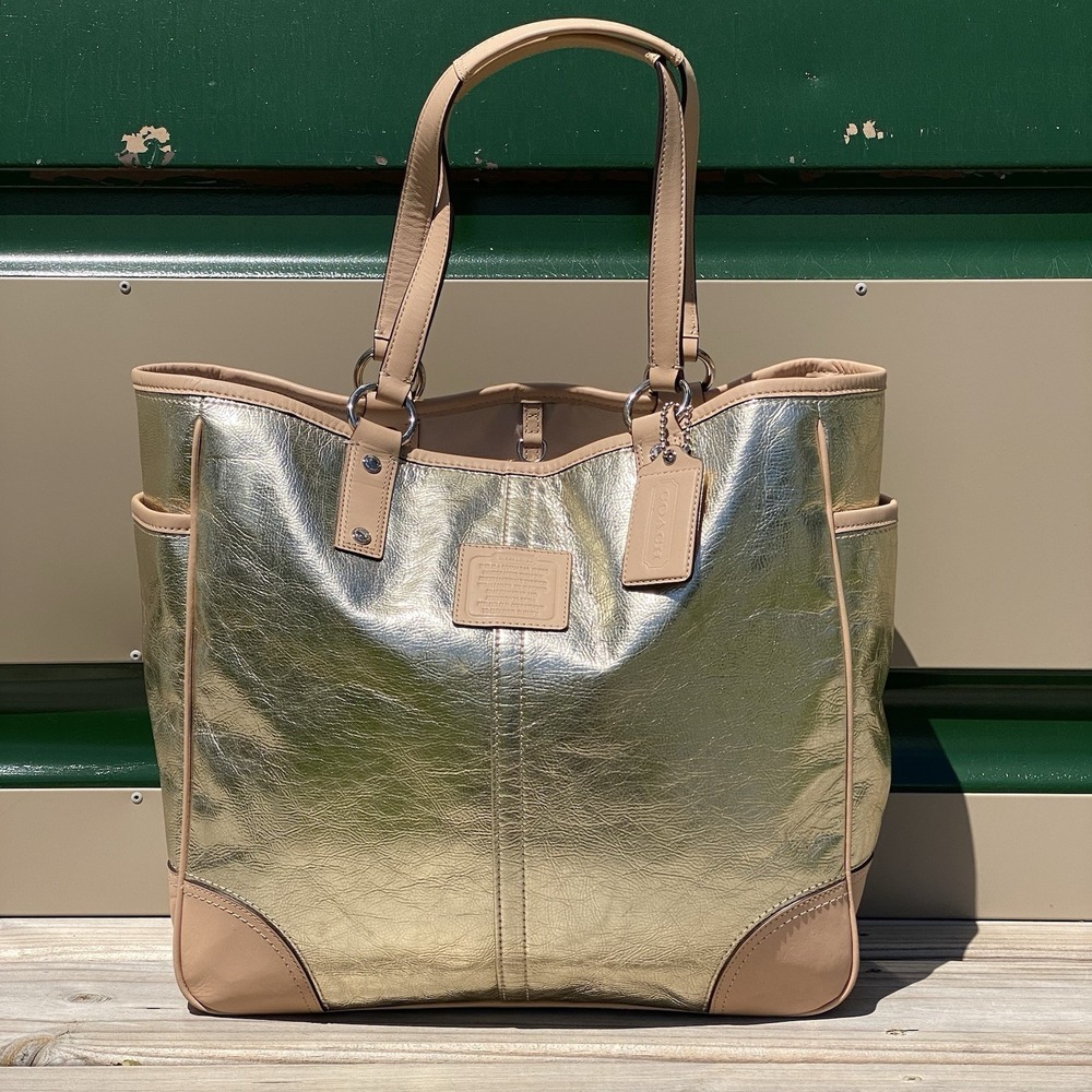 Coach Metro XL Metallic Tote 26141E with Wristlet/Pouch - Picture 2 of 16